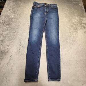 Hudson Jeans Womens 29 Blue Barbara Super Skinny Mid Rise Dark Wash Stretch